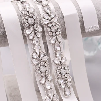S235 Düğün Kemerler Kadınlar için Rhinestones ile Gelin Gümüş Aksesuarlar kuşak kemer Kristal Kemerler Kadınlar Kızlar için Parti Balo Elbise