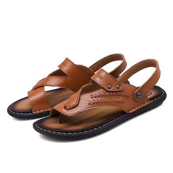 sandel da için zandalias deri sandalet sandalet rasteira verano erkek iş sandalet açık sandalet cuir masculina taşınabilir