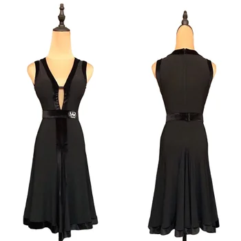 Seksi Latin Dans Elbise Kadın Siyah Parti Kıyafet tasarımcı kıyafetleri Sahne Kostüm Balo Salonu Uygulama Giyim Samba Giyim JL2509