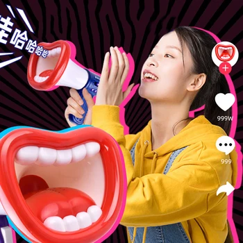 Ses Değiştirme Komik Boynuz Oyuncak Renkli El Mic Vokal Oyuncaklar Hoparlör Oyun Geyik ve Pratik Şakalar Hediye Çocuklar İçin
