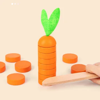 Simülasyon Havuç Kesme Meyve Sebze Ahşap Oyuncaklar Egzersiz çocuk Kolu Yeteneği Oyuncaklar Eleme Oyunu Çocuk için Oyna Pretend