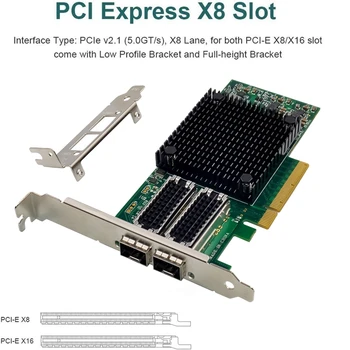 ST7320 Pcıe X8 10G Sunucu Ağ Kartı Mellanox Connectx-4 Pcıex8 2X10G SFP + Fiber Optik LC Ethernet Akıllı Ağ Kartı