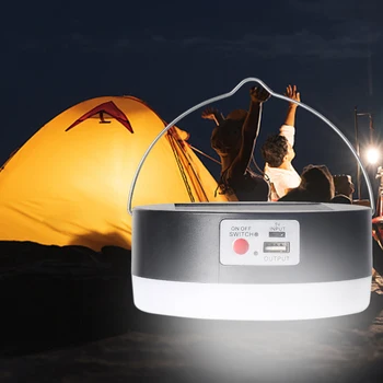 Su geçirmez Ampul Gece Pazarı Lamba 100W 3 Modları 45 LED Güneş Enerjili Ampul Lamba USB Şarj acil durum taşınabilir güç kaynağı Açık