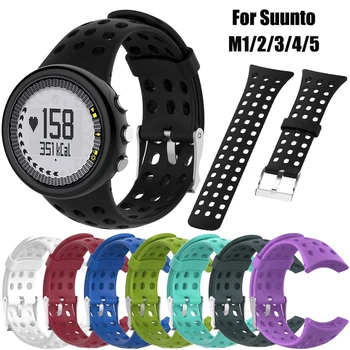 Suunto M1 için/2/3/4/5 Suunto M1 için Silikon Değnek Bant Bileklik Kayışı/2/3/4/5 Kauçuk Silika jel Yedek Watchband Bilezik