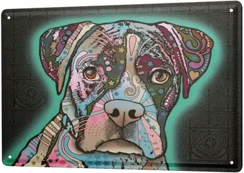 Tabela Metal plaka dekoratif işareti ev dekor plaketler köpek Boxer