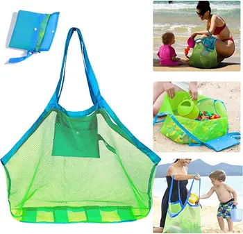 Taşınabilir Örgü Çanta Çocuklar Plaj Oyuncak Sepeti Çocuk Yüzme saklama çantası Bez Konteyner Çocuk Kapasiteli