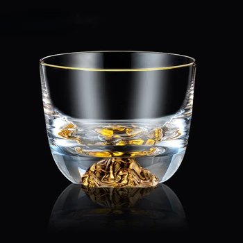Tibet Altın Çay Bardağı Cam Bardak El Yapımı Yaratıcı Japon Tarzı Yaldızlı Kenarlı Kabarcık Drinkware Mutfak Yemek Bar Ev Bahçe