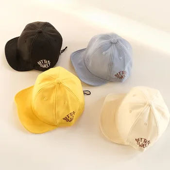 Toddler Bebek Şapka Bahar Yaz Kız Erkek Güneşlik Güneş Kapaklar Ayarlanabilir Rahat Seyahat Kap Düz Renk Çocuk Beyzbol Snapback Şapka