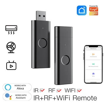 Tuya Akıllı Kızılötesi WiFi Uzaktan Kumanda Kablosuz USB IR+RF Denetleyici TV Kutusu Fan Akıllı Ev Otomasyonu Alexa Google Ev