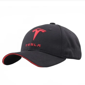 Unisex Pamuk araba logosu performans beyzbol şapkası şapka Siyah Beyaz Tesla kamyon şoförü şapkası Snapback beyzbol şapkası Siyah Beyaz