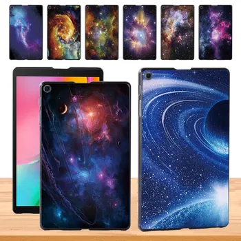 Uzay Desen İnce Kapak Samsung Galaxy Tab için Bir 8.0 (2019) T290 T295 Plastik Dayanıklı Tablet Kabuk Kılıf + Ücretsiz Stylus