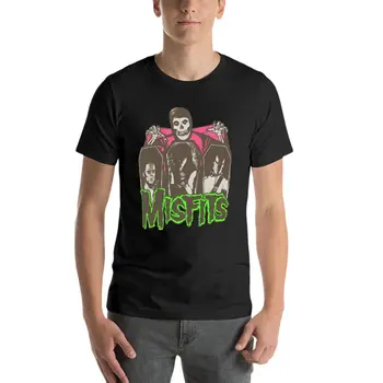 Vintage 1980S Misfits Evilive Kafatası Boy T Shirt Harajuku Erkek giyim %100 % Pamuk Streetwear Büyük Boy Üstleri Tee
