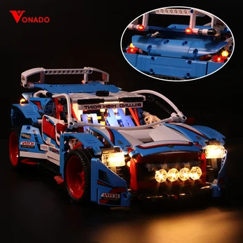 Vonado led ışık Lego Ralli Yarış Makineleri Grubu 42077 yarış Arabası oyuncak inşaat blokları Hediyeler (sadece ışık + Pil kutusu)
