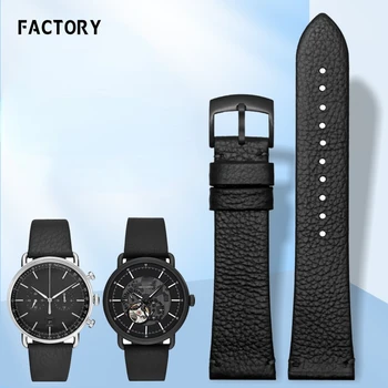 Watchband Armani Siyah Savaşçı İzle Ar60028 Ar11143 Ar11011 Hakiki Deri saat kayışı Aksesuarları 22mm