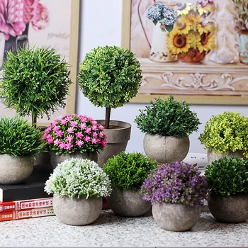 Yapay Bonsai Simülasyon Ağacı Sahte Çiçekler Bitkiler vazo seti Moda DIY Ev Düğün Bahçe Partisi Ofis Masaüstü Dekorasyon