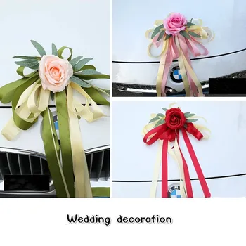 Yapay renk düğün araba dekorasyon yapay kapı çiçek dikiz aynası dekorasyon yapay araba düğün araba dekorasyon
