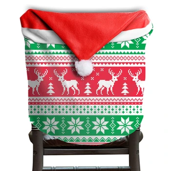 Yemek sandalye kılıfı Spandex Elastik Merry Christmas Elk Modern Slipcovers Mobilya Kapak Mutfak Düğün housse de şezlong