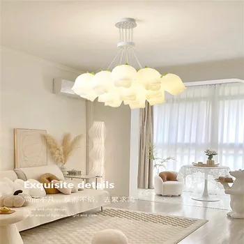 Yeni Avrupa tarzı oturma odası avize gül çiçek modeli lamba Amerikan pastoral ülke krem yemek odası yatak odası lambası