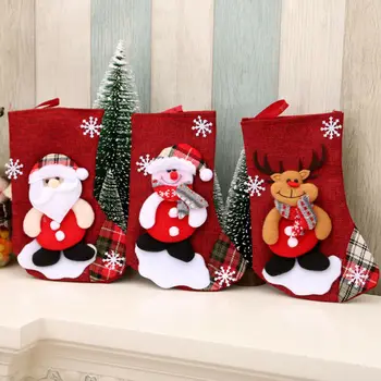 Yeni noel hediyesi Çorap Santa Elk Kumaş Hediye Çorap Noel Güzel Çanta Çocuklar için Şömine Ağacı Noel Dekorasyon