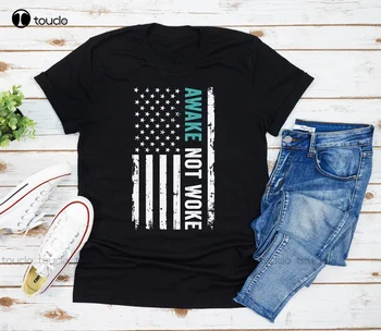 Yeni Uyanık Değil Uyandım Gömlek T-Shirt Ücretsiz Konuşma Ama Defund Iptal Kültür Sansür Kadın Erkek Gömlek Iş Streetwear Tshirt