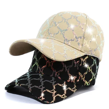 Yeni Varış Erkek Kadın Beyzbol Şapkası Sequins Moda Seyahat Açık Spor Snapback Hip Hop Eğilim Bahar Güneşlik Baba Şapka MZ0246