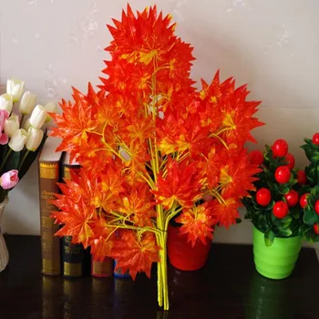 Yeni Varış Yapay Akçaağaç Yaprağı Bitki Çiçek 5 Şube/adet Beş Renk Mevcut Ev Bahçe Peyzaj Dekorasyon için