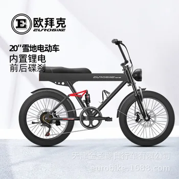 Yeni Yetişkin 20 inç Lityum Pil Anti-pas Elektrikli Bisiklet 48V Geniş Lastik kros Kar Elektrikli Scooter Bisiklet
