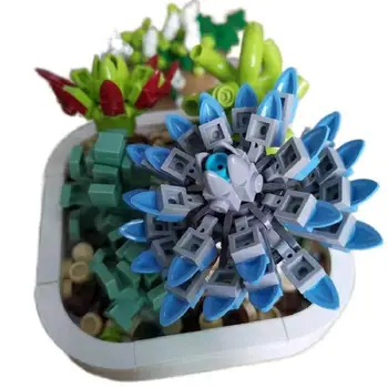 Yeni Çiçek Buketi Yapı Taşları Etli Bitki Kaktüs Bonsai Tuğla Ev Dekorasyon çocuk oyuncakları Genç Hediyeler