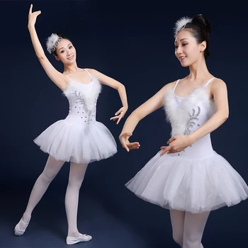Yetişkinler Beyaz Kuğu Gölü Balesi Elbise Kadın Balerin Tutu Kostüm Giyim Klasik Bale Leotard Sahne Performansı Kızlar İçin