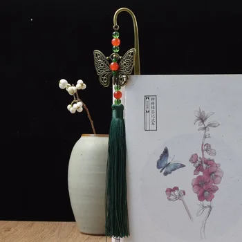 Çin klasik püskül metal imi kelebek öğrenci kırtasiye retro sevimli antika öğretmen hediye kitaplar için yer imleri