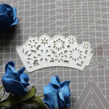 Çiçek Taç Çerçeve Metal Kesme Ölür Stencil Scrapbooking Fotoğraf Albümü karton kutu Kabartma Zanaat DIY