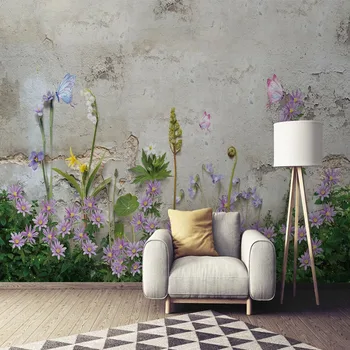 Özel Duvar Kağıdı 3D Stereo Tuğla Duvar Çiçekler duvar tablosu Oturma Odası TV Kanepe Yatak Odası Restoran Arka Plan Ev Dekor