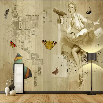 Özel Klasik Marilyn Monroe Fotoğraf Duvar Kağıtları Oturma Odası Yatak Odası Duvarları için 3D Restoran Bar Endüstriyel Dekor duvar kağıdı 3D