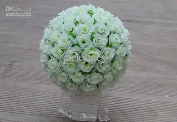 30 CM Zarif Beyaz yapay çiçek Gül İpek Çiçekler Öpüşme Topları Düğün Parti Dekorasyon Malzemeleri İçin